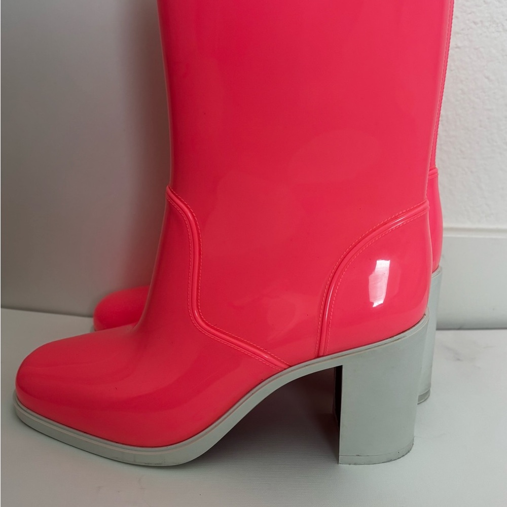 Christian Louboutin Neon Pink Winter Boots